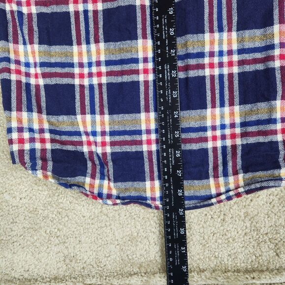 VTG Scotsman Co Flannel Shirt Mens Small Red White Blue Plaid Work USA A857 - Picture 7 of 10